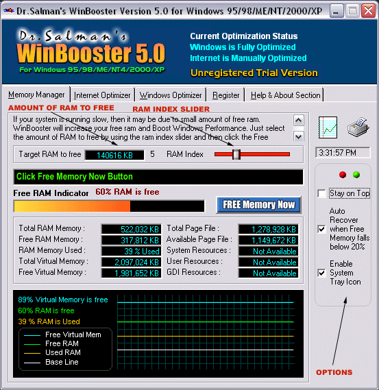 WinBooster 5.0 Screenshot
